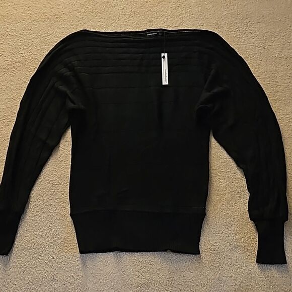 AmélieBoutik Women On Off One Shoulder Semi-Sheer Knit Top Black S - Picture 7 of 10